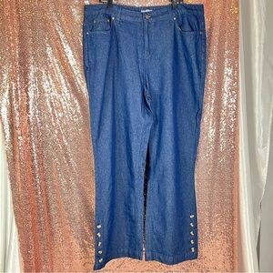 Jessica London Dark Blue Wide-Leg Denim Jeans – Size 20W – Classic High-Rise